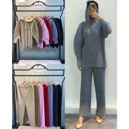 Classic Pleated Top 2026 New Loose Large Size Men Women with The Same Long-sleeved Long Hooded Sweater Casual Fold Jacket