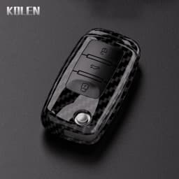 ABS Carbon Fiber Car Key Case Cover Shell For VW Volkswagen Polo Golf Passat Beetle Tiguan Seat Leon Altea Skoda Octavia Kodiaq