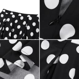 Dot Print Retro A-line Big Hem Skirt Women Maxi Skirt High Waist Side Pockets Loose Full Length Lady Prom Party Long Skirt