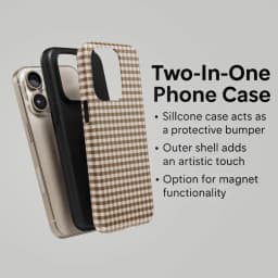 Fashion Brown Plaid Phone Case for IPhone 17 16 15 14 13 12 11 X XS XR XSMAX 7 8 Air Pro Max Plus Luxury Double-layer Back Cover