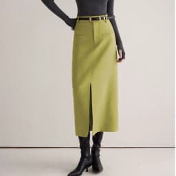 Spring and Autumn New Open Fork Autumn and Winter 2025 High Waist Suit Straight Medium and Long Fashion Skinny Skirt