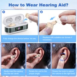 CIC Rechargeable Digital Display Hearing Aid Hearing Loss Elderly Adjustable Sound Amplifier Portable Charging Case