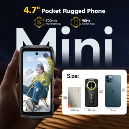 Ulefone Armor Mini 20 Pro 5G 4.7' Rugged Phone 64MP Night Camera Android Smartphone 6200mAh 16GB+256GB Mobile Phone LED
