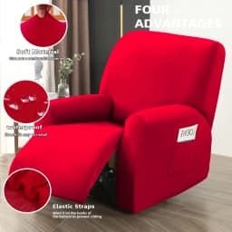 Water-resistant Recliner Covers with Pockets Stretch Reclining Chair Covers Sofa Couch Covers Furniture Protector for Pet Kids