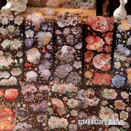 3 Sheets/pack Sky Light Flower Shadow Series 3D Color Hot Gilding PET Stickers China Retro Plants Scrapbook Decorations