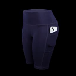 CHRLEISURE Women Solid Yoga Shorts with 3 Pockets High Waist Butt Lifting Workout Tights Gym Elastic Cycling Shorts Activewear