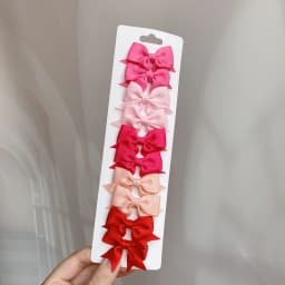 10Pcs/Set Solid Color Kids Bows Hair Clips for Baby Girls Handmade Ribbon Bowknot Hairpin MiNi Barrettes Hair Accessories