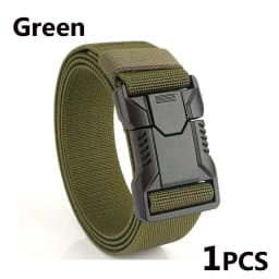 Automatic Plastic Buckle Tactical Belt Men's Multifunction Military Fan Canvas Belt Outdoor Faux Nylon Training Waist Belt Pants