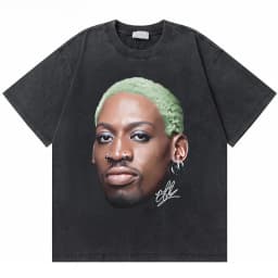 Washed Vintage The Worm Dennis Rodman I'm Back T-shirt Men Women Fashion Hip Hop Oversized T Shirts Male Rock Retro Streetwear