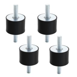 4 pack Rubber Double Studs Anti Vibration Shock Absorber Rubber Mounts Shock Damper with 8 pcs M10 Locking Nuts