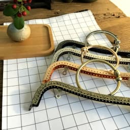 LIONSEN 22cm Big Ring Metal Purse Frame Handle Clutch Bag Accessories DIY Kiss Clasp Lock Bronze Embossing M-shaped HandBag