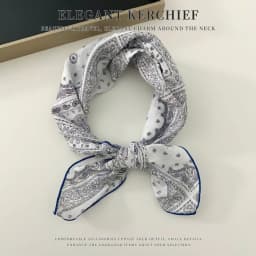 Elegant Cashew Small Square Scarf Cherry Flower Cotton Linen Print Scarves Korean Headband Printed Silk Scarf Outdoor
