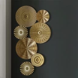 Iron Wrought Wall Hanging Decoration Golden Irregular Disc Wall Pendants Frame Ornament Room Home Decor Crafts Nordic INS Style