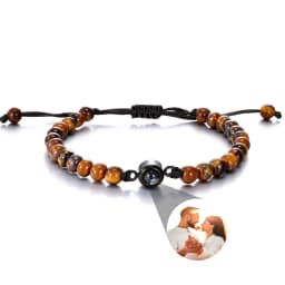 Beaded Personalized Photo Projection Bracelet Custom Photo Dog Paw Bracelet Pet Photo Necklace Cat PawPendant Commemorative Gift