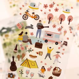 Korean Import Suatelier Cute Spring Sakura Outing Travel Stickers DIY Scrapbooking Diary Stationery Stickers School Supplies