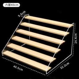 3-6 Layer Transparent Display Rack & Wooden Ladder Storage Shelf, Dustproof Organizer Stand for Cupcakes, Model Toys
