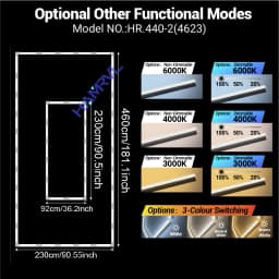 LED Rectangle Lighting 4S Car Showroom Barber Workshop Office Desk Ceiling Lamp Color Change Dimmable Garage Hexagon Lights Gym