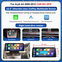 8.9 Inch 12.3'' Touch Display Multimedia Player Andriod Auto Link For Audi A4 S4 B8 2008-2012 GPS Carplay Screen Car Play