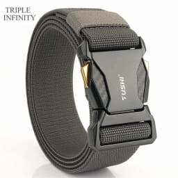 Luxury Metal Quick Release Pluggable Buckle Elastic Belt For Men Durable Tactical Belts Cowboy Outdoor Stretch Army Belt Hunting