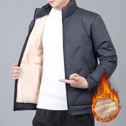 Men's Long Sleeve down Cotton Jacket Lamb Velvet Filled Windproof Warm Autumn Winter Workwear Casual Loose Fit Youth Style