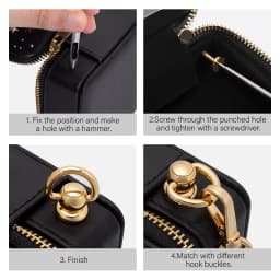 WUTA Round Head Swivel Rivet Leather Rivet with Pull Ring Leather Craft Screw Rivets Metal Handmade DIY Leather Crafts Accessory