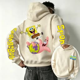 SpongeBob SquarePants Cartoon Anime 2026 New Spring and Autumn Men's and Women's Fashion Hooded Sports Hoodie