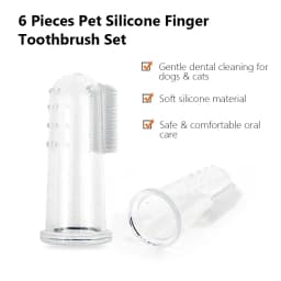 6 Pcs Silicone Finger Pet Toothbrush Set for Dogs And Cats - Washable Reusable Dental Care for Pets