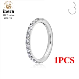 1/10PCS G23 Titanium Nose Rings Septum Clicker Ear Cartilage Tragus Helix Daith Earrings Hoops 16G 18G CZ Body Piercing Jewelry
