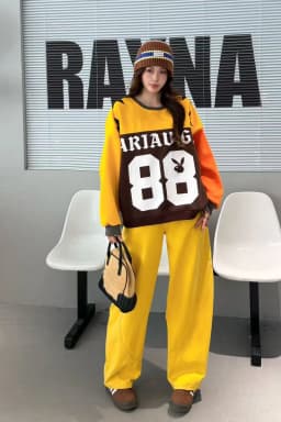2026 Autumn Multicolour Patchwork Oversized Pullover Sweatershirts Woman Casual Loose Pentagram O Neck Long Sleeve Outwears