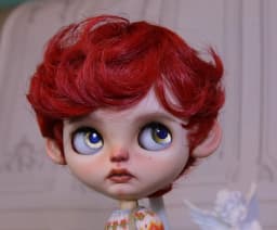 Blythes Doll Wig Fits Into the 1/6 Style Male European Style Curly Hair With Highlights Dark Brown Mixed Light Imitation Mohair
