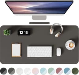 Non-Slip Desk Mat, Waterproof Desk Pad Table Protector, Large Mouse Pad Leather Writing Mat with Suede for Office /Home/Decor
