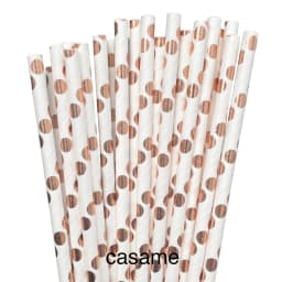 Gold Rose Gold Paper Straws Strip Dot Drinking Straw Disposable Tableware Party Supplies Wedding Birthday Party Decoration Kids