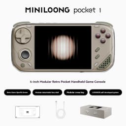 MINILOONG Pocket 1 4" Open Source Handheld RK3566 ROCKNIX 90Hz IPS Retro Console Modular RGB Hall Joystick PSP PS1 GBA Emulator