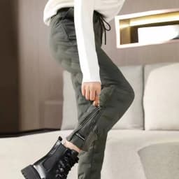 Thickened Winter down Cotton Pants High Waist Straight Leg Loose Fit Warm Fashionable Outdoor Wear for below 40 Degrees Cold