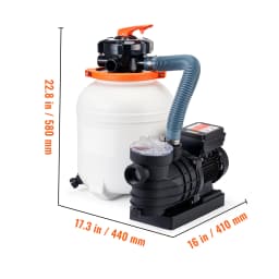SucceBuy Sand Filter Pump 12/14/16inch Swimming Pool Pumps System&Filters Combo Set for Domestic & Commercial Above Ground Pools