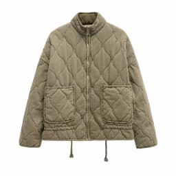 Women's Polyester Padded Jacket 2026New Arrival Vintage Lenzing Rayon High Collar Large Pocket Decorative Quilted Coat for Women