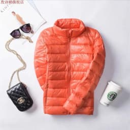 Down Jacket Women Parkas Windproof Puffer Coat New Autumn Winter Warm Stand-UP Collar Thin Cotton Coat Short Overcoat Top Ladies
