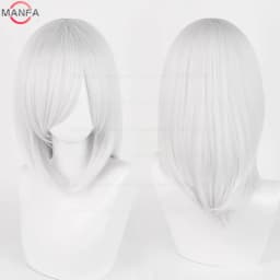 40cm Medium Basic Anime Cosplay Wig Bang Blond Black White Red Pink Green Brown Gold Blue Heat Resistant Synthetic Hair Wigs