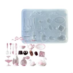 Silicone Nails Art Molds Nails Art Template Moulds Dessert Theme Silicone Texture for Beauticians and Nails Art Learners