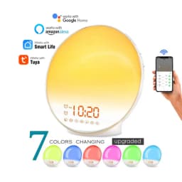 WiFi Smart Sunrise Alarm Clock Wake-up Light RGB APP Control Sunlight Simulation Night Light Sleep Aid with Speaker White Noise