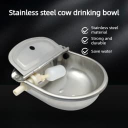 Stainless Steel Pet Water Dispenser with Float Ball Valve Automatic Dog Water Bowl Auto Refill Outdoor Hanging Pets Waterer