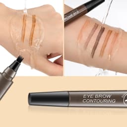 4 Point Eyebrow Pencil Black Brown Waterproof Microblading Liquid Eyebrow Pen Makeup Long Lasting Cosmetic 4 Points Eye Brow Pen