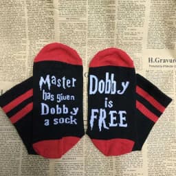 Unisex Novelty Socks 'Master Has Given Dobby a Sock Dobby Is Free' Funny Soft Cotton Letter For Women Men Christmas Present