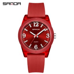 SANDA Top Brand 6277 Transparent Case Children's Quartz Watch Waterproof Night Light Leisure Student Quartz Watch 2025