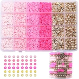 SHU YU 14400/4200/2400pcs Assorted Polymer Clay Beads Kit for DIY Jewelry Making-Handmade Craft for Bracelet, Necklace, Earrings