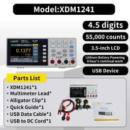 OWON XDM1041/XDM1241 Bench Digital Multimeter 4 1/2 Digits True RMS Current Voltmeter Temperature 3.5" LCD