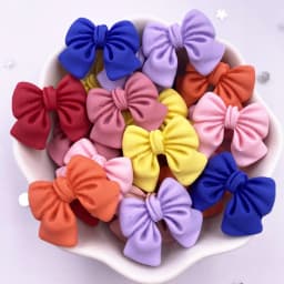Resin Kawaii Colorful Painted Cartoon Bowknot Flatback Stone Figurine 20PCS Scrapbook DIY Decor Home Accessories Crafts OM201