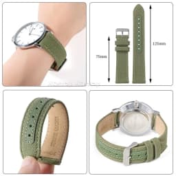 20mm Nylon Leather Watch Band High Quality Canvas Soft Strap Military Sport Bracelet for Seiko Quick Release Universal Wristband