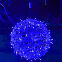 Waterproof LED Rattan Ball Christmas Tree String Lights Outdoor 30CM Fairy Light Garland for Wedding Party Garden Backyard Decor