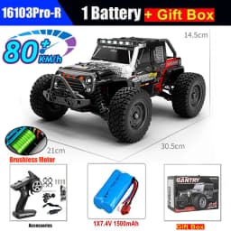 50 or 80KM/H Rc Cars 1/16 Off Drift Road 4WD with LED 2.4G Waterproof Remote Control Monster Truck for Adults and Kids Toy Gift